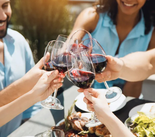 Gruppe stößt an mit Alkohol_iStock-841495094