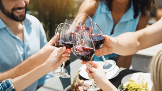 Gruppe stößt an mit Alkohol_iStock-841495094