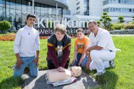 Schüler der Mittelschule Gmunden‐Stadt mit Dr. Markus Simmer